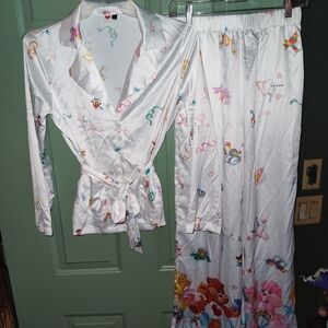 Colorful Care Bear Silky Pajama Set